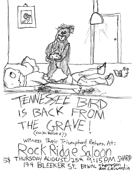 Atomsmasher flyer: Rock Ridge Saloon, August 25, 1994 · as Tennessee Bird