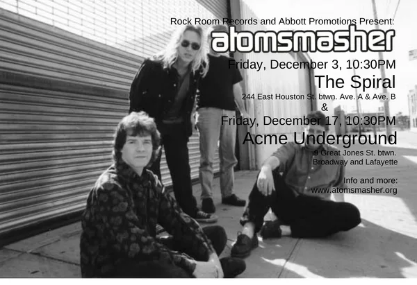 Atomsmasher flyer: December 1999, The Spiral, Acme Underground