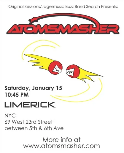 Atomsmasher flyer: Limerick, January 15, 2005
